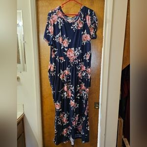 Navy floral maxi dress